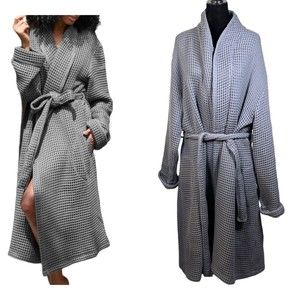 Brooklinen Waffle Robe Grey Size Unisex XL/XXL